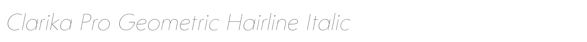 Clarika Pro Geometric Hairline Italic image